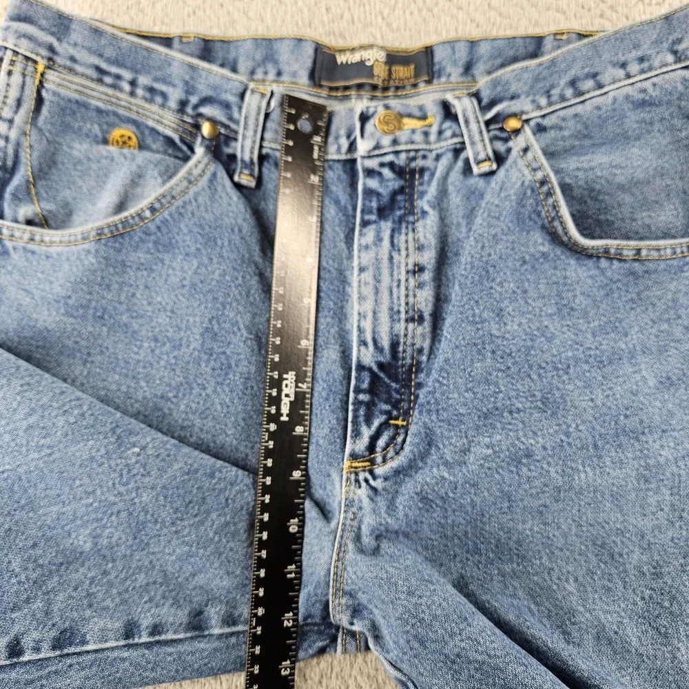 Wrangler Jeans Mens 36x30 Blue Denim George Strait Cowboy Cut Straight Western